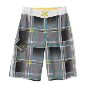 🎄 Op Ocean Pacific EUC Fashion Swim Shorts 18 Yellow gray blue
